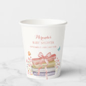 Elegant nieuw Chapter Bloemen Bow Book Baby shower Papieren Bekers (Achterkant)