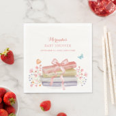 Elegant nieuw Chapter Bloemen Bow Book Baby shower Servet (Insitu)