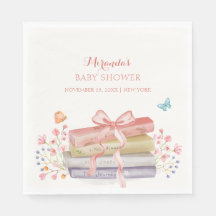 Elegant nieuw Chapter Bloemen Bow Book Baby shower
