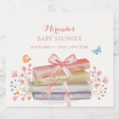 Elegant nieuw Chapter Bloemen Bow Book Baby shower Sparkling Wijnetiket (Enkel label)