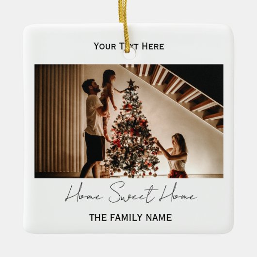 Elegant Nieuw Huis Script Ornament (Voorkant)