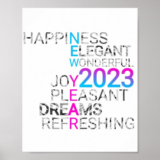 elegant nieuw jaar 2023 citeert gezegden poster (Voorkant)