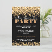 Elegant, nieuw jaar oud gouden zwemlicht kaart (Staand voorkant)