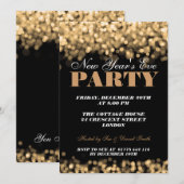 Elegant, nieuw jaar oud gouden zwemlicht kaart (Voorkant / Achterkant)