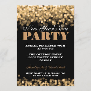 Elegant, nieuw jaar oud gouden zwemlicht kaart