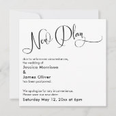 Elegant "nieuw plan" uitgesteld bruiloft Kaart (Voorkant)