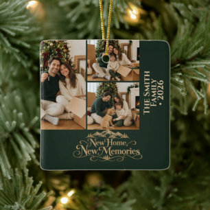 Elegant Nieuw Thuis Nieuwe Herinneringen Foto Keramisch Ornament