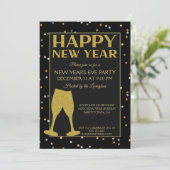 Elegant nieuwe jaren Glitter Confetti Kaart (Staand voorkant)