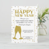 Elegant nieuwe jaren Glitter Confetti Kaart (Staand voorkant)