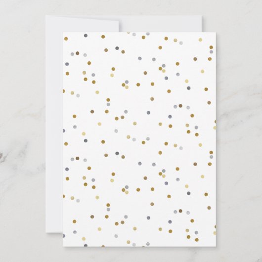 Elegant nieuwe jaren Glitter Confetti Kaart (Achterkant)