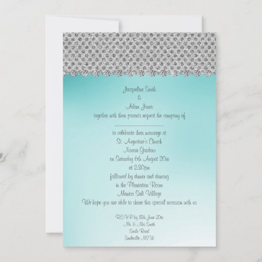 ELEGANT Nieuwe kristaldiamantbruinmunt groen Kaart (Achterkant)