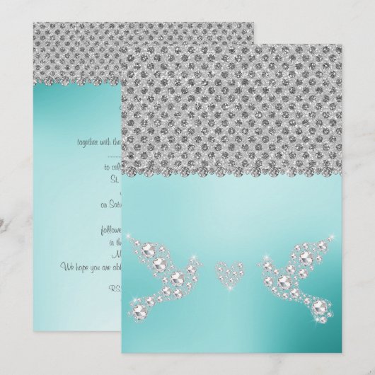 ELEGANT Nieuwe kristaldiamantbruinmunt groen Kaart (Voorkant / Achterkant)