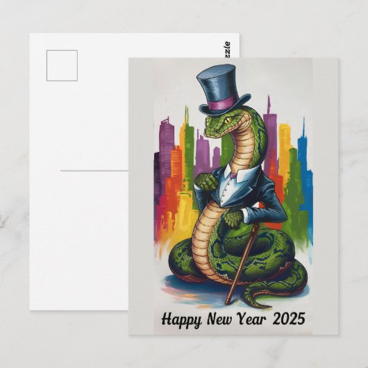 Elegant nieuwjaar 2025 Kaart voor zakelijk beroep (Voorkant / Achterkant)