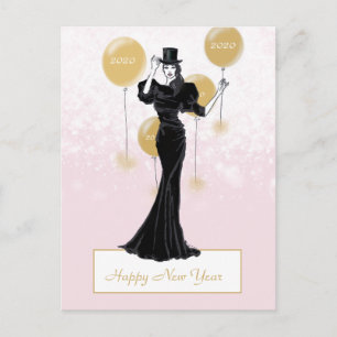 Elegant Nieuwjaar Mode Illustratie Briefkaart