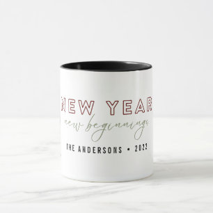 Elegant nieuwjaar nieuw begin twee Aangepast van d Mok