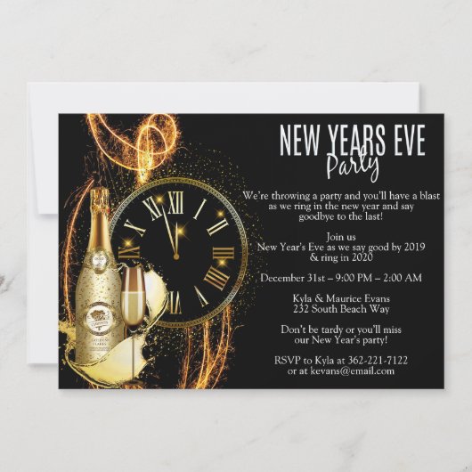 Elegant nieuwjaar oud kaart (Voorkant)