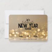 Elegant nieuwjaar zachte gouden lichten en bokeh kaart (Voorkant)