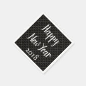 Elegant nieuwjaar zwart-wit servetten (Hoek)