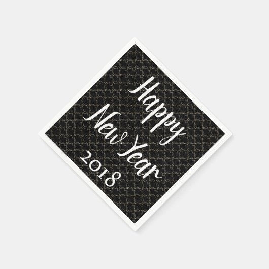 Elegant nieuwjaar zwart-wit servetten (Hoek)