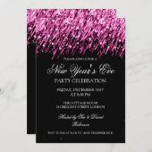 Elegant nieuwjaarsavond roze sterren kaart (Voorkant / Achterkant)