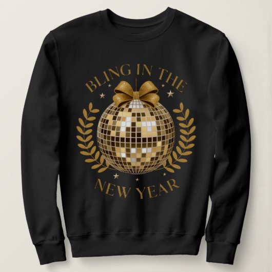 Elegant nieuwjaarsfeest: Disco Edition Black Trui (Design voorkant)