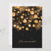 Elegant Nieuwjaarsfeest Goud Glitterende Sterren Kaart (Achterkant)