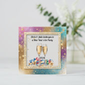 Elegant nieuwjaarsfeest kaart (Staand voorkant)