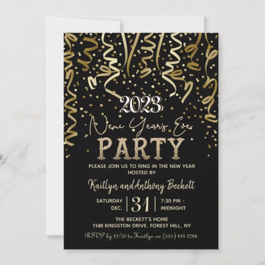 Elegant nieuwjaarsfeest kaart (Voorkant)