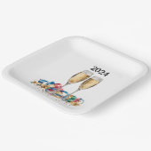 Elegant nieuwjaarsfeest papieren bordje (Gebogen)