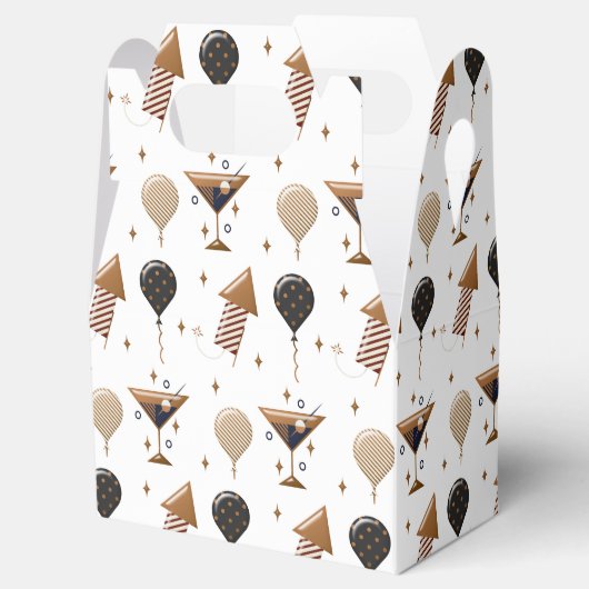 Elegant nieuwjaarsfeest Patroon Bedankdoosjes (Geopend)