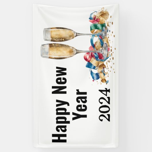 Elegant nieuwjaarsfeest spandoek (Verticaal)