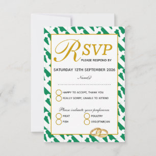 Elegant NIGERIA NAIJA Bruiloft RSVP Response Kaart