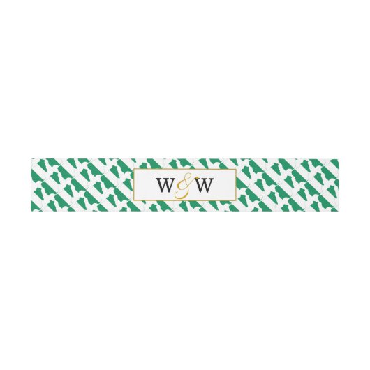 Elegant NIGERIA NAIJA Monogram Wedding Celebration Uitnodigingen Wikkel (Vlak)
