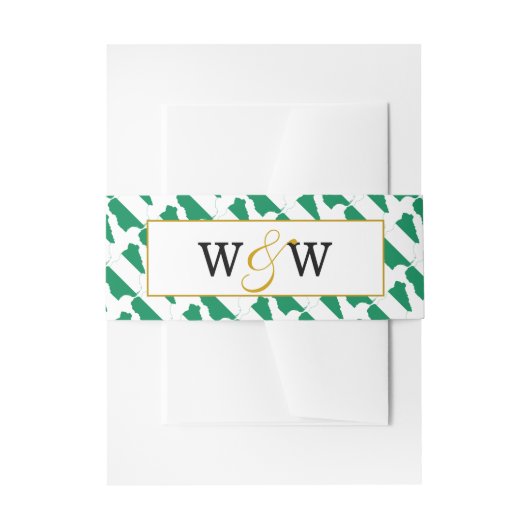 Elegant NIGERIA NAIJA Monogram Wedding Celebration Uitnodigingen Wikkel (Voorkant Voorbeeld)