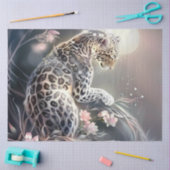 Elegant Night Safari Floral Leopard Decoupage  Tissuepapier (Craft)