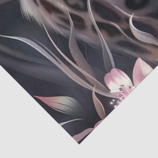 Elegant Night Safari Floral Leopard Decoupage  Tissuepapier (Detail)