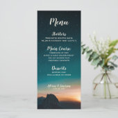 Elegant Night Sky Mountains Galaxy Stars Weddensch Menu (Staand voorkant)