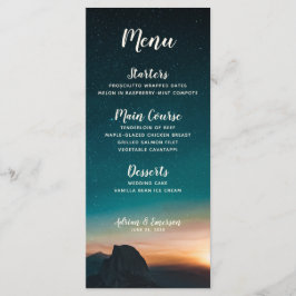 Elegant Night Sky Mountains Galaxy Stars Weddensch Menu