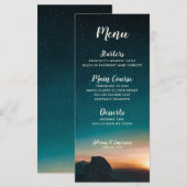 Elegant Night Sky Mountains Galaxy Stars Weddensch Menu (Voorkant / Achterkant)