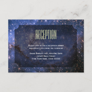 Elegant Night Sky/Space Theme Reception Card Informatiekaartje