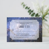 Elegant Night Sky/Space Theme Wedding RSVP Kaartje (Staand voorkant)