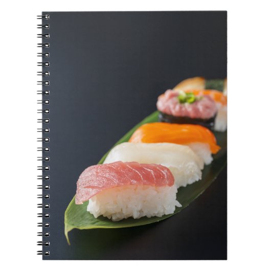 Elegant Nigiri Sushi on Bamboo Leaf Notebook Notitieboek (Voorkant)