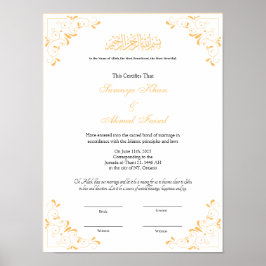 Elegant nikah contract poster