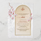Elegant Nikkah bruiloft Folie uitnodiging | Magnol (Voorkant)