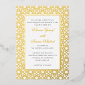 Elegant Nikkah Oriental Wedding Ceremony Gold Folie Uitnodiging (Voorkant)