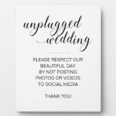 Elegant No Social Media Unplugging Wedding Sign Fotoplaat (Voorkant)