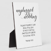 Elegant No Social Media Unplugging Wedding Sign Fotoplaat (Zijkant)