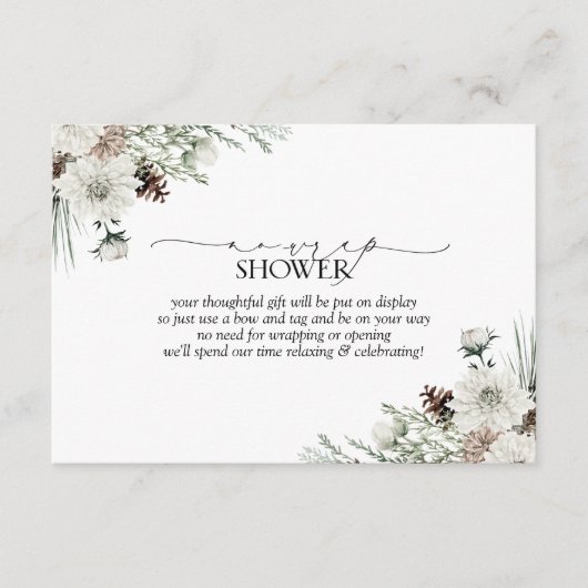 Elegant No Wrap Winter Evergreen Vrijgezellenfeest Informatiekaartje (Voorkant)