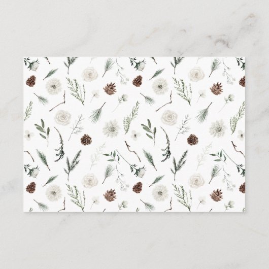 Elegant No Wrap Winter Evergreen Vrijgezellenfeest Informatiekaartje (Achterkant)