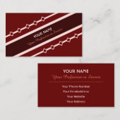 Elegant noble red striped visitekaartje (Voorkant / Achterkant)